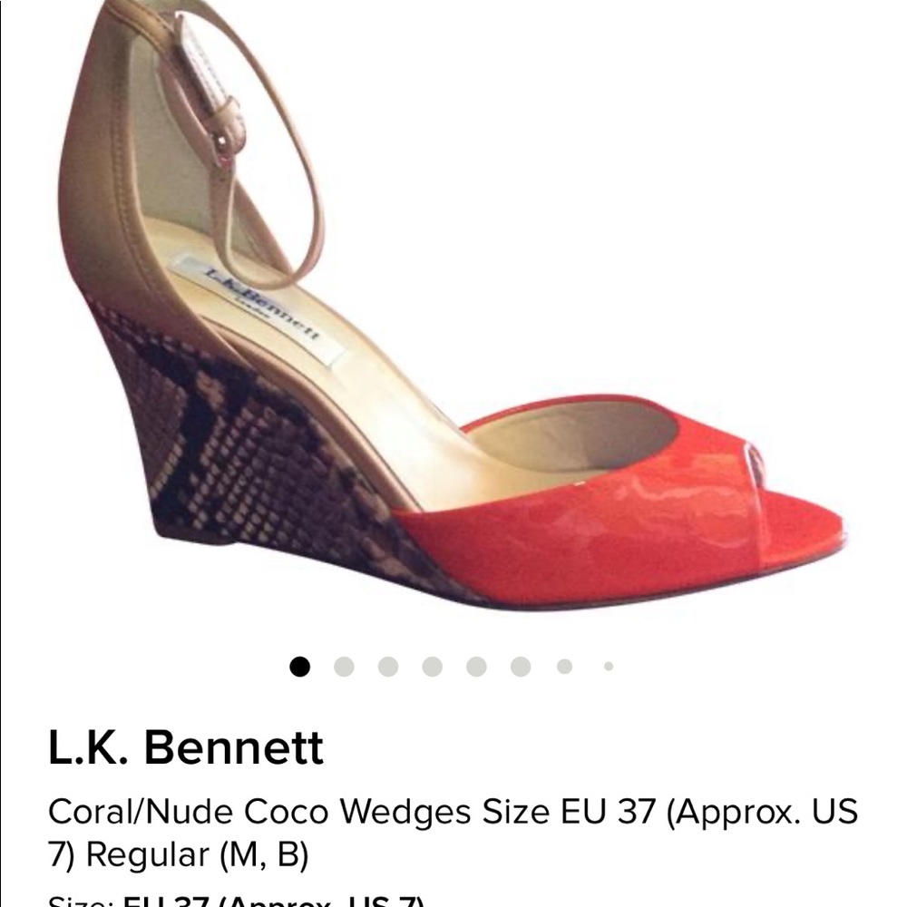 K.K.Bennett Coral/Nude coco wedges
